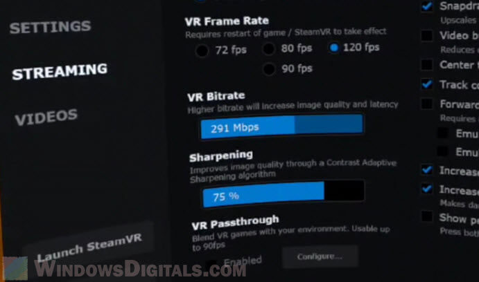 Virtual Desktop WiFi 6E bitrate