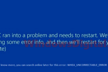 Whea Uncorrectable Error Windows 10