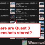 Where are Quest 3 Screenshots and Videos Stored