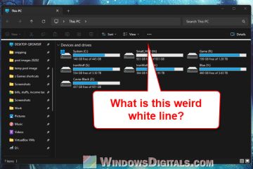 White Line Bar in File Explorer on Windows 11