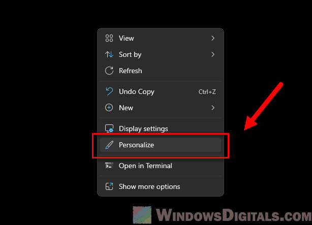 Windows 11 Personalize setting