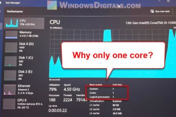 Windows 11 Shows Only One Processor Core