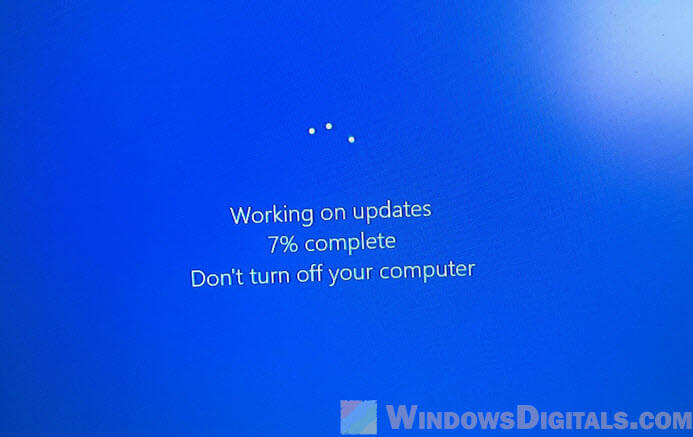 Working on updates, don't turn off your computer